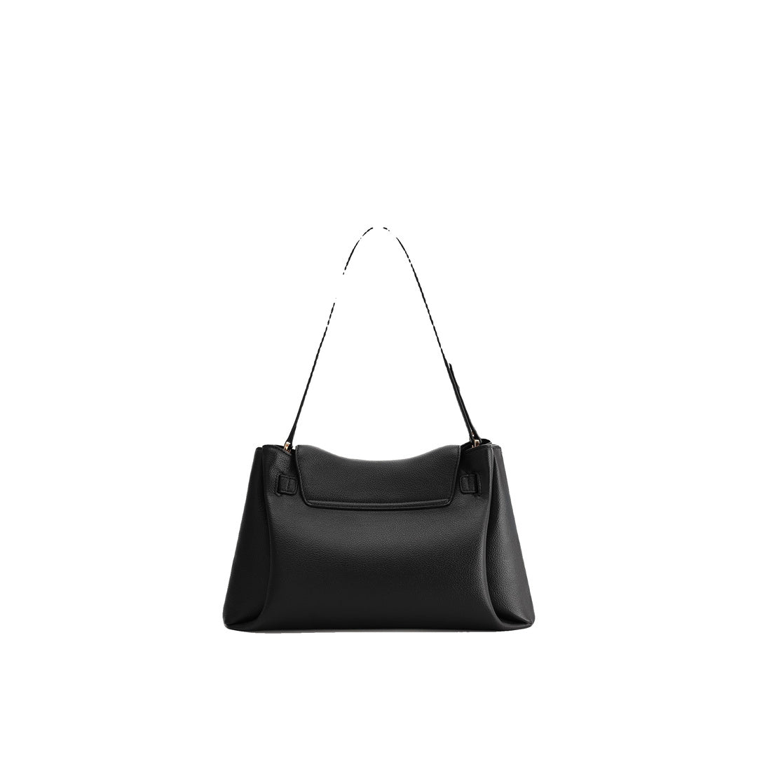 JW PEI Rhea Pebbled Double Buckle Shoulder Bag - Black