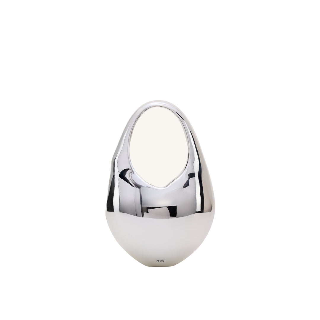 JW PEI Lillian Face Crescent Top Handle Bag - Silver