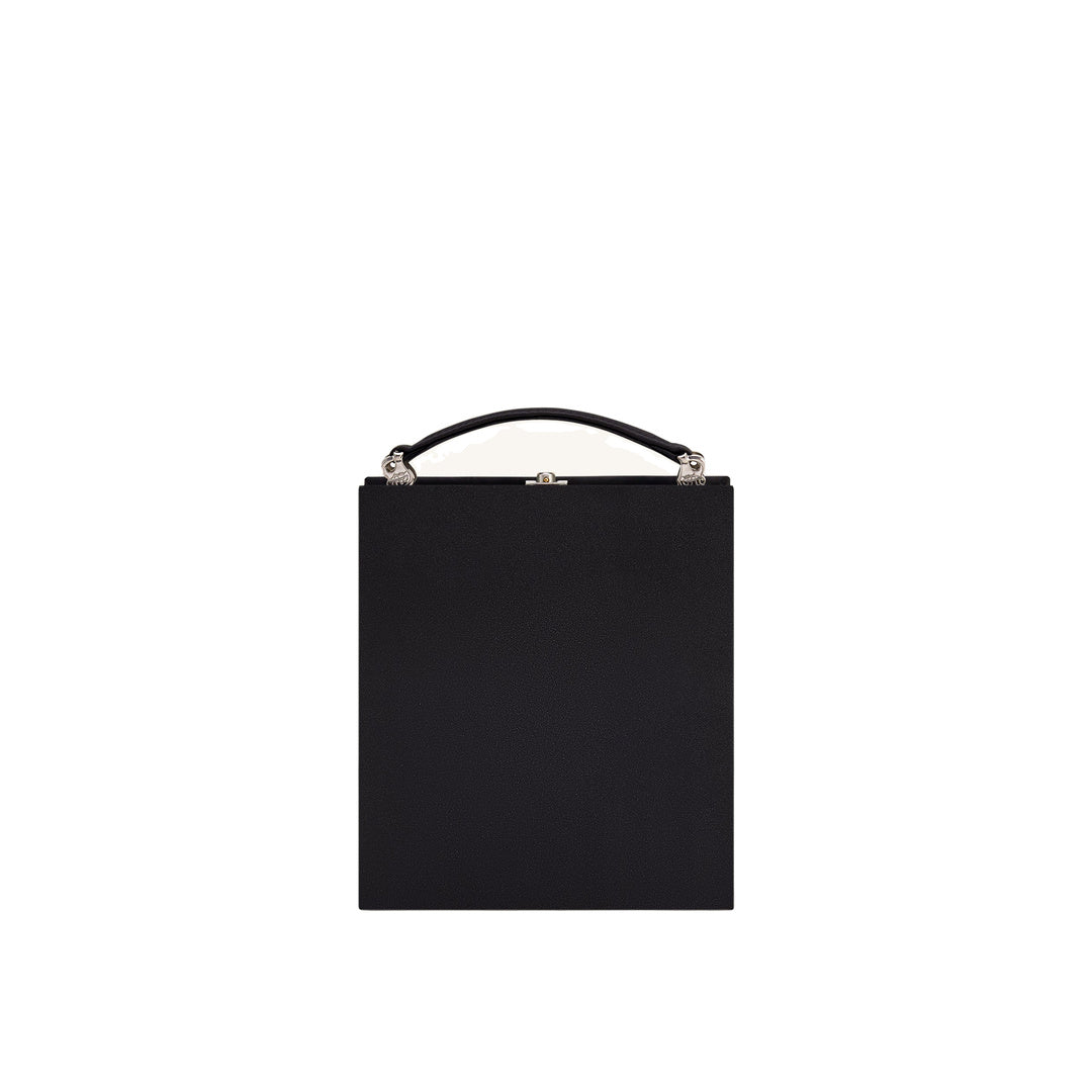JW PEI Taya Wine Glass Puppy Pattern Book Shape Clutch Bag - Black