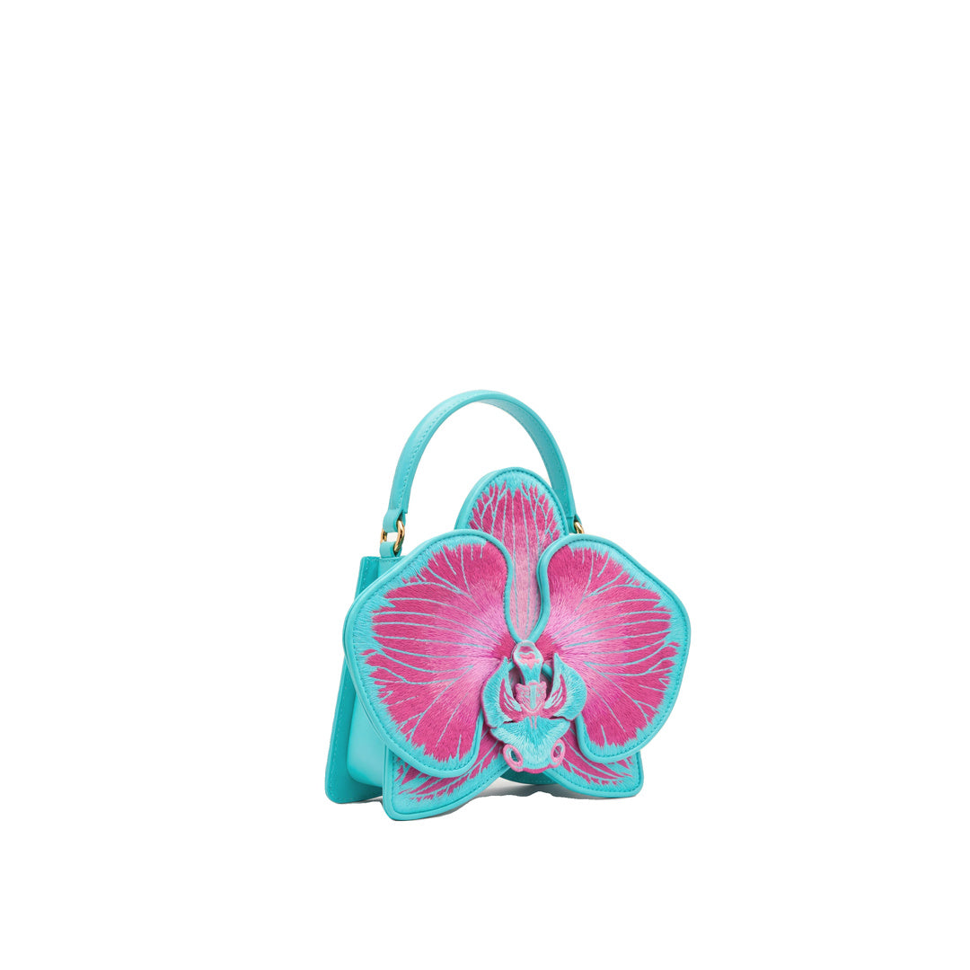 JW PEI Flora Orchid Shaped Top Handle Bag - Pink Blue