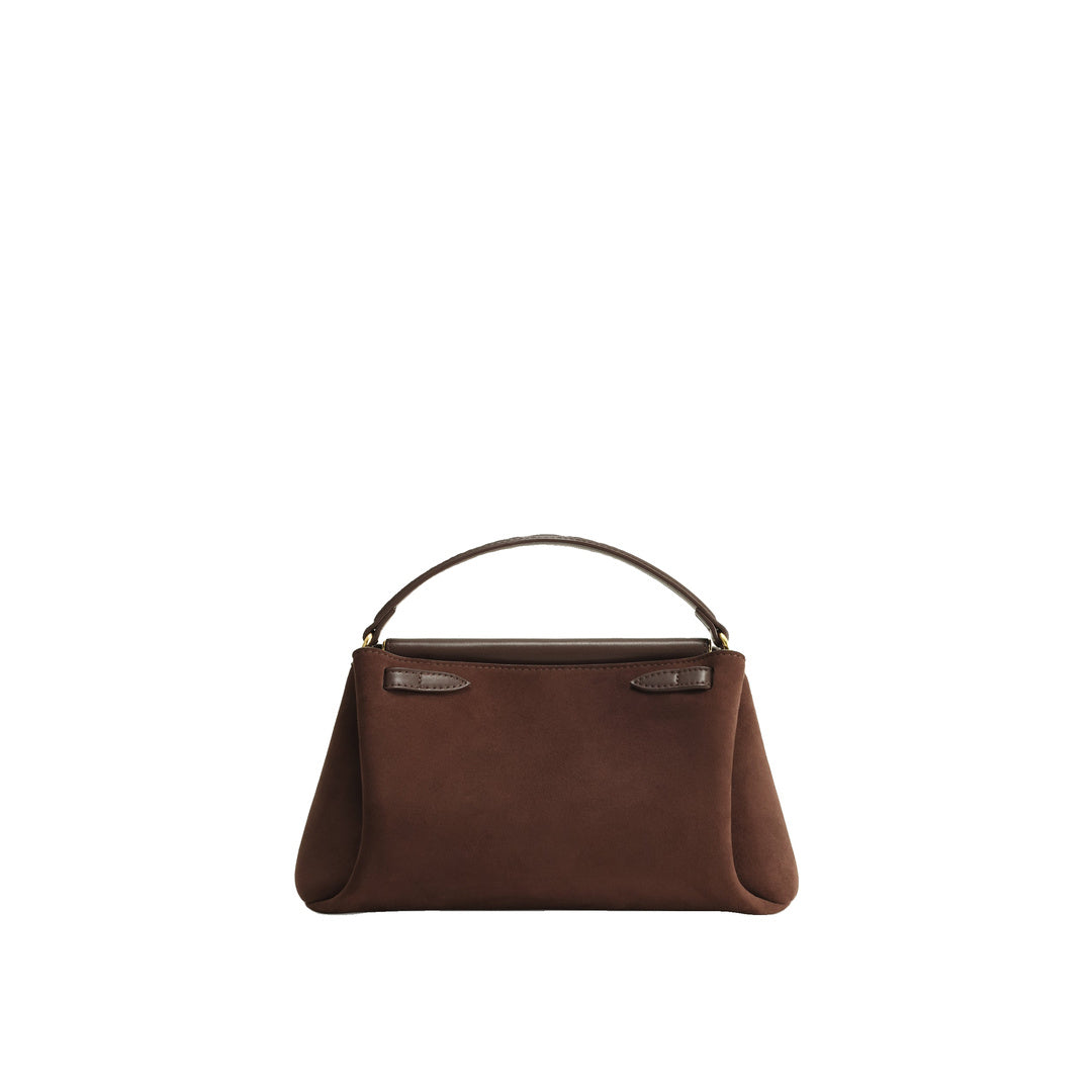 JW PEI Carmen Faux Suede Top Handle Bag - Dark Brown