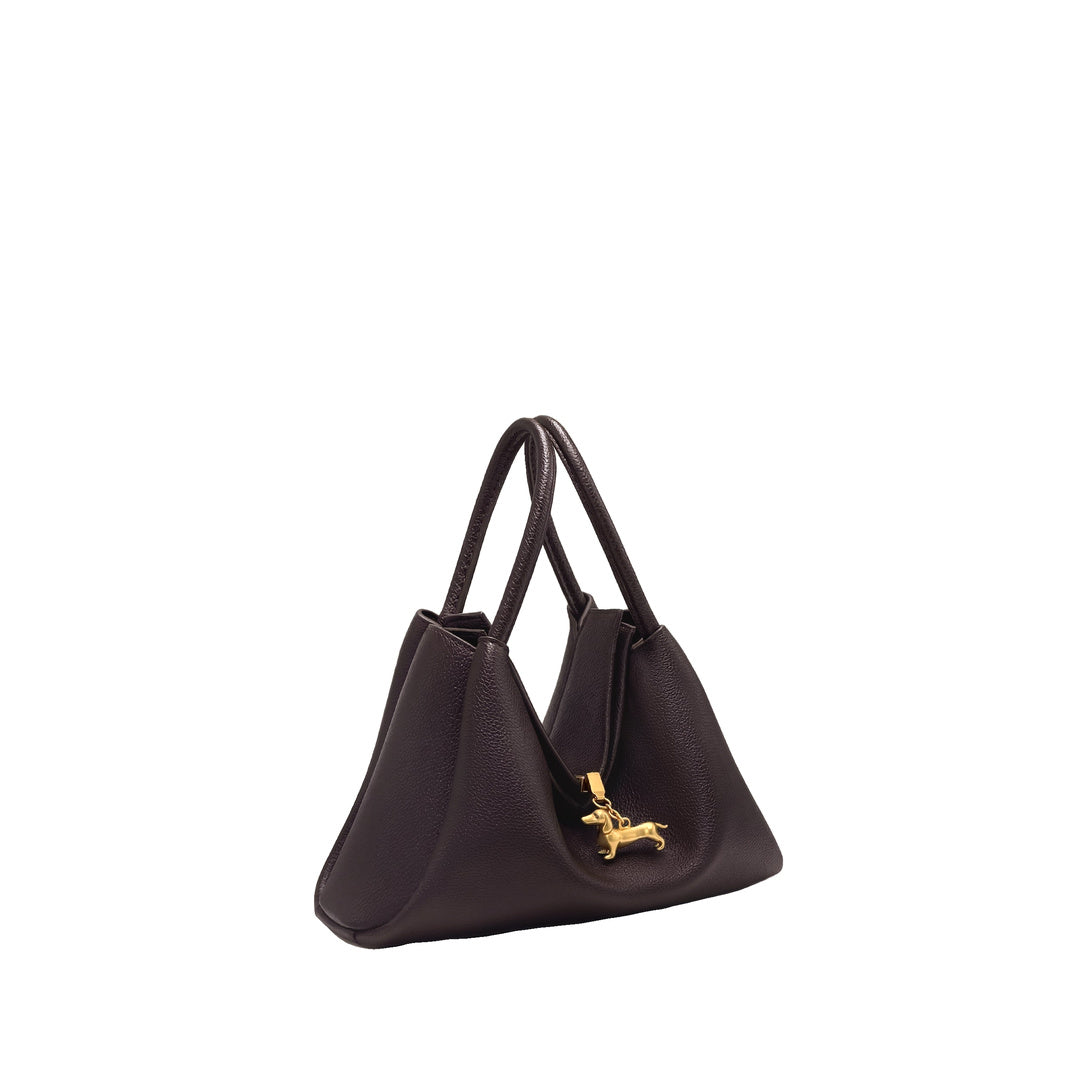 JW PEI Maelle Dachshund Charm Double Handle Bag - Dark Brown