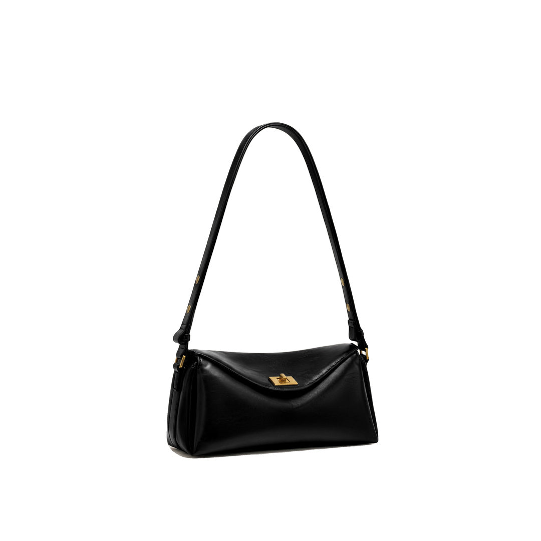 JW PEI Lucia Asymmetric Flap Shoulder Bag - Black