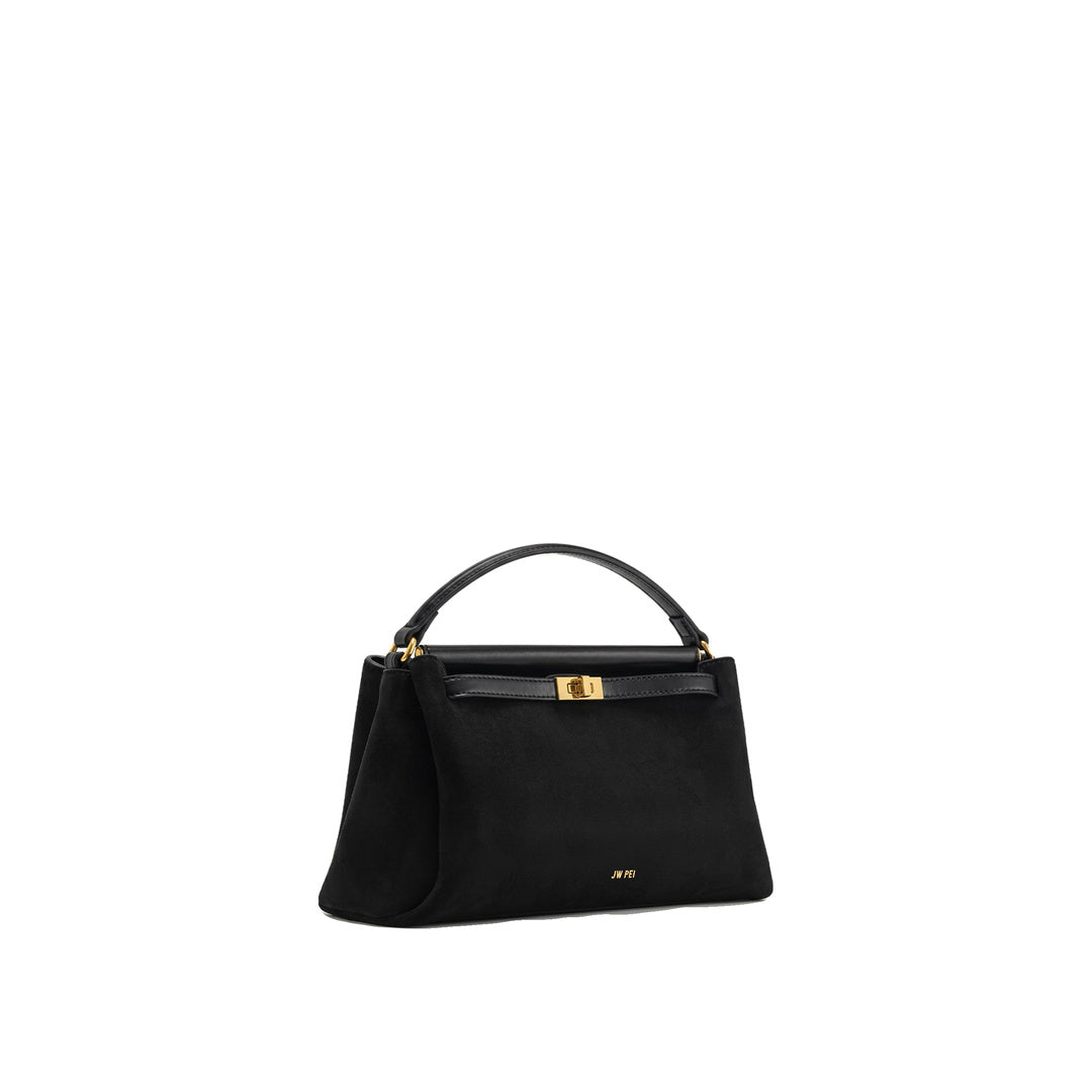 JW PEI Carmen Faux Suede Top Handle Bag - Black