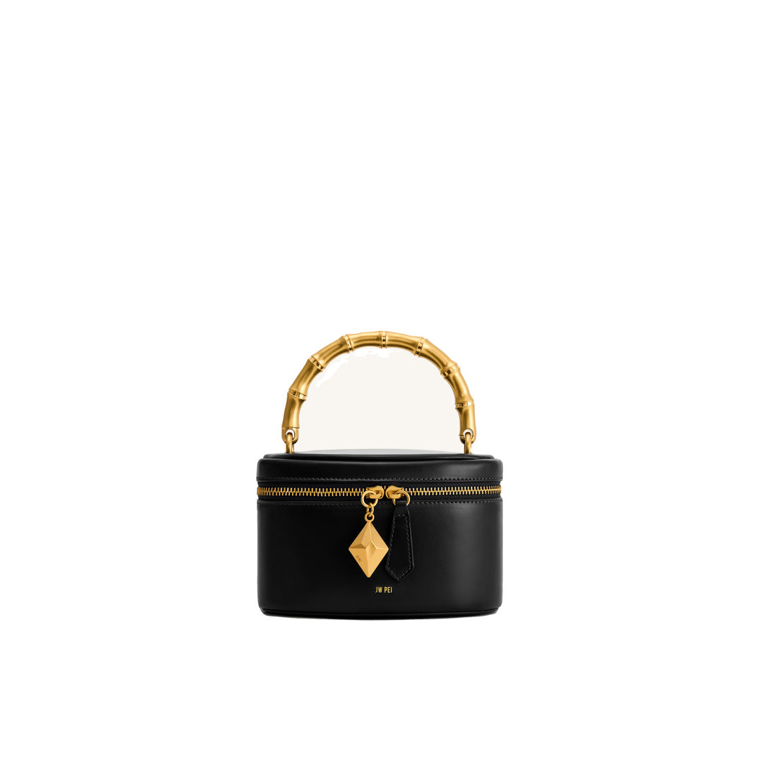 JW PEI Natalie Metal Geometric Pendant Handle Bag - Black