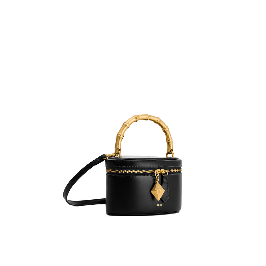 JW PEI Natalie Metal Geometric Pendant Handle Bag - Black