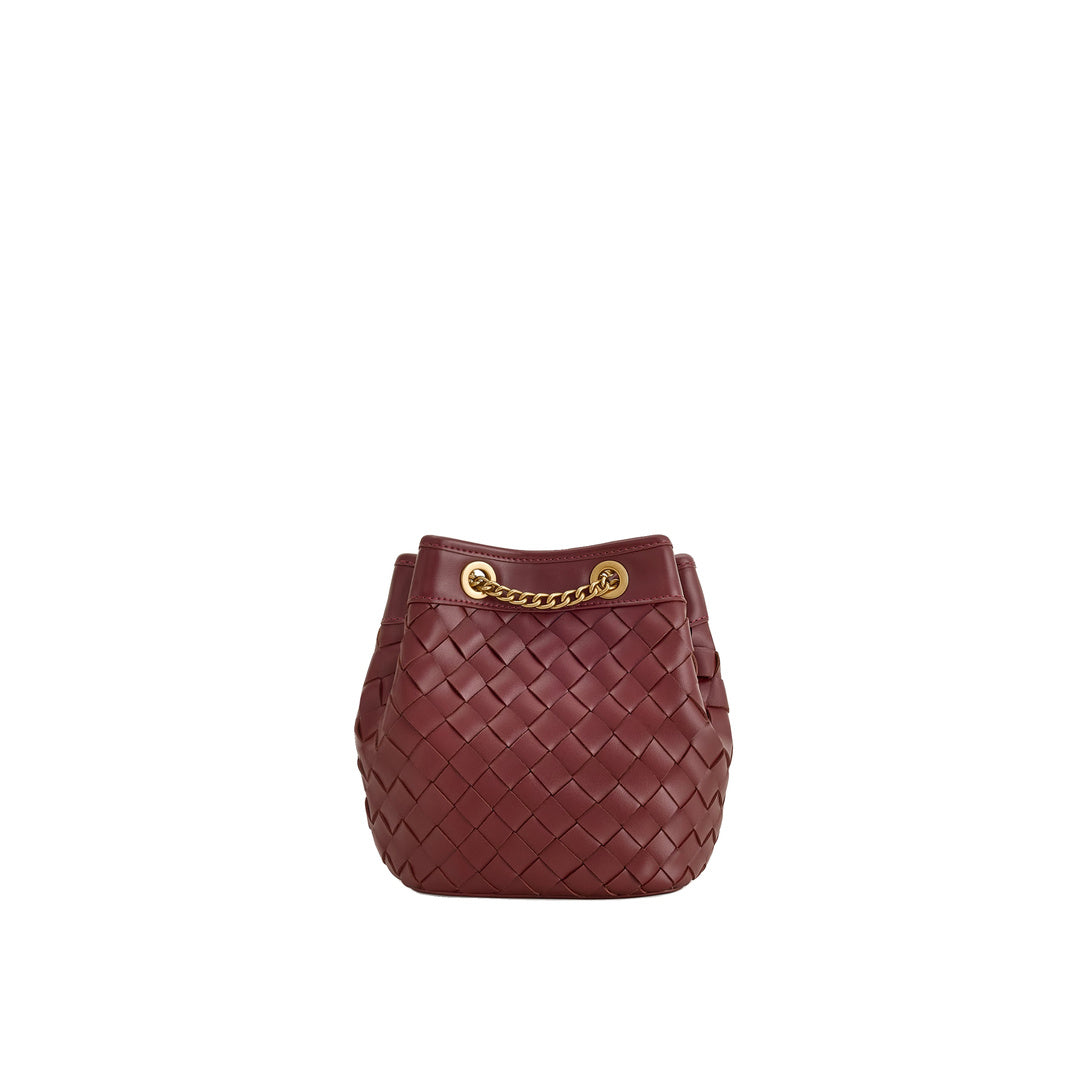 JW PEI Yara Hand-Woven Bucket Bag - Burgundy