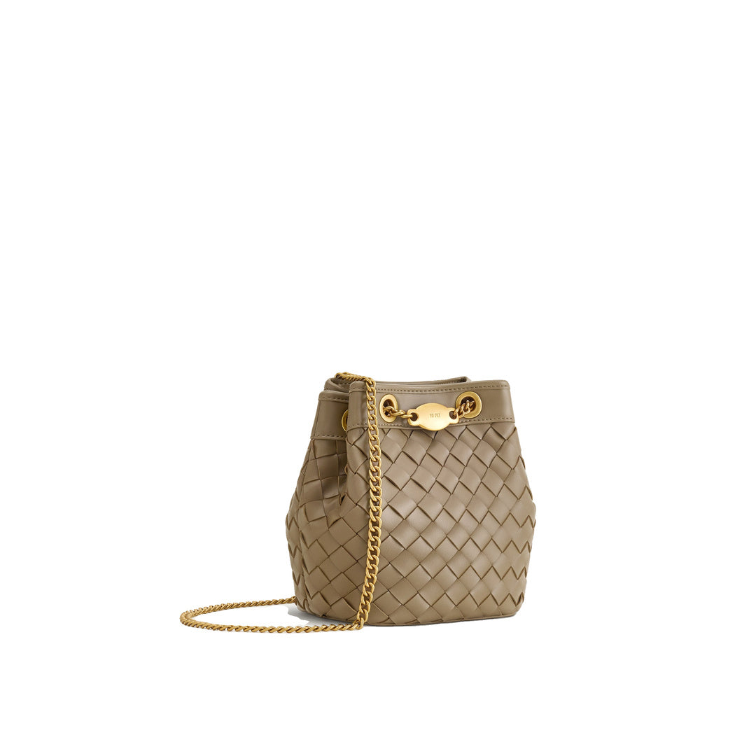 JW PEI Yara Hand-Woven Bucket Bag - Taupe