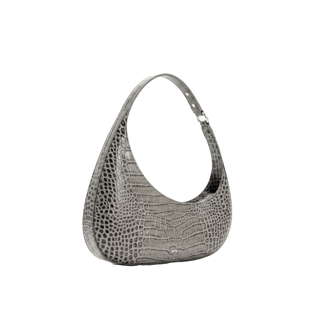 JW PEI Harlee Shoulder Bag - Light Grey Croc