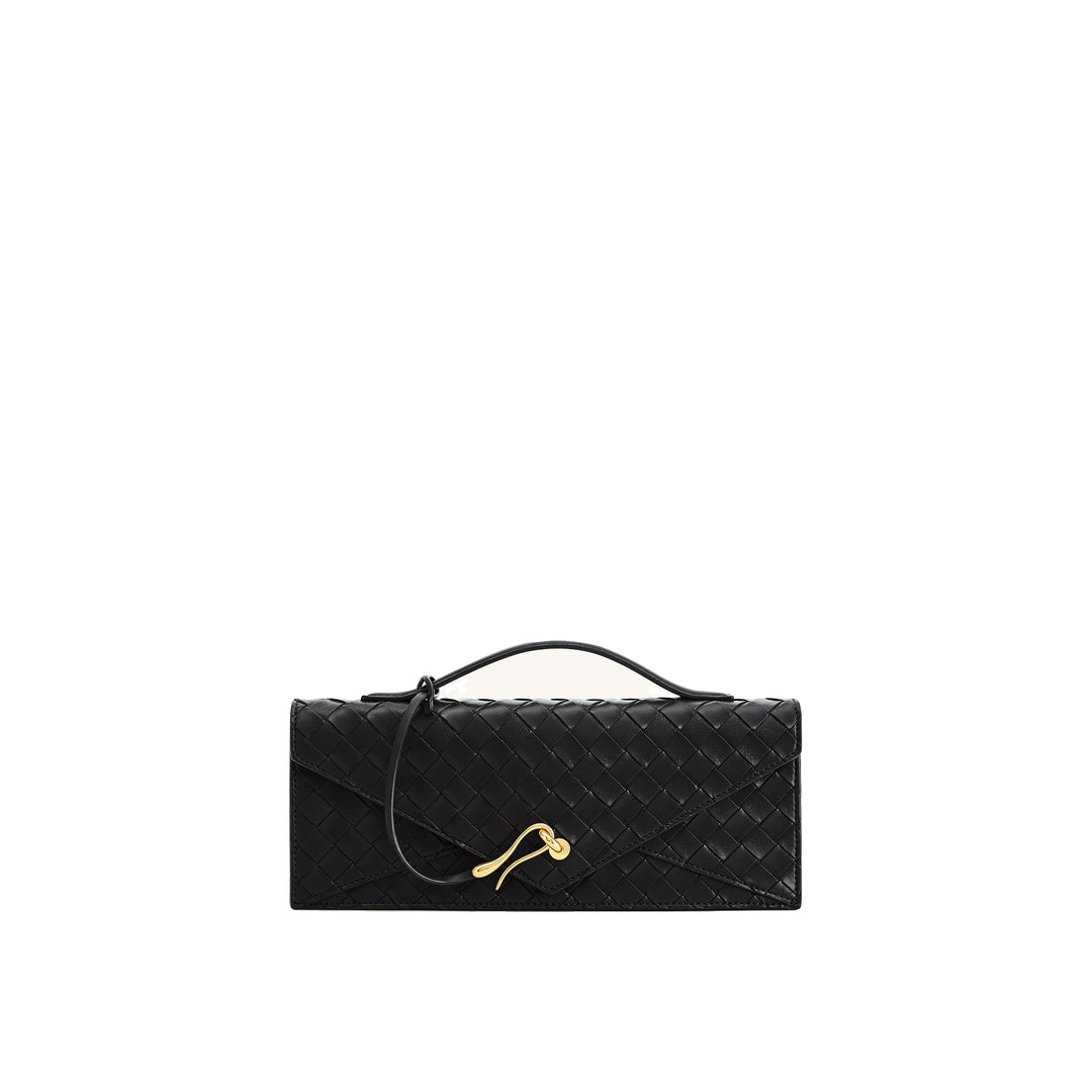 JW PEI Celeste Woven Textured Envelope Top Handle Bag - Black