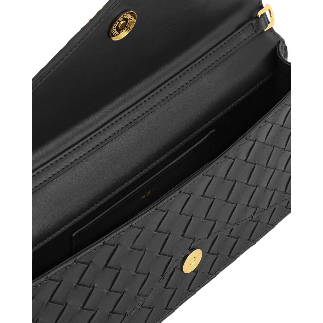 JW PEI Celeste Woven Textured Envelope Top Handle Bag - Black