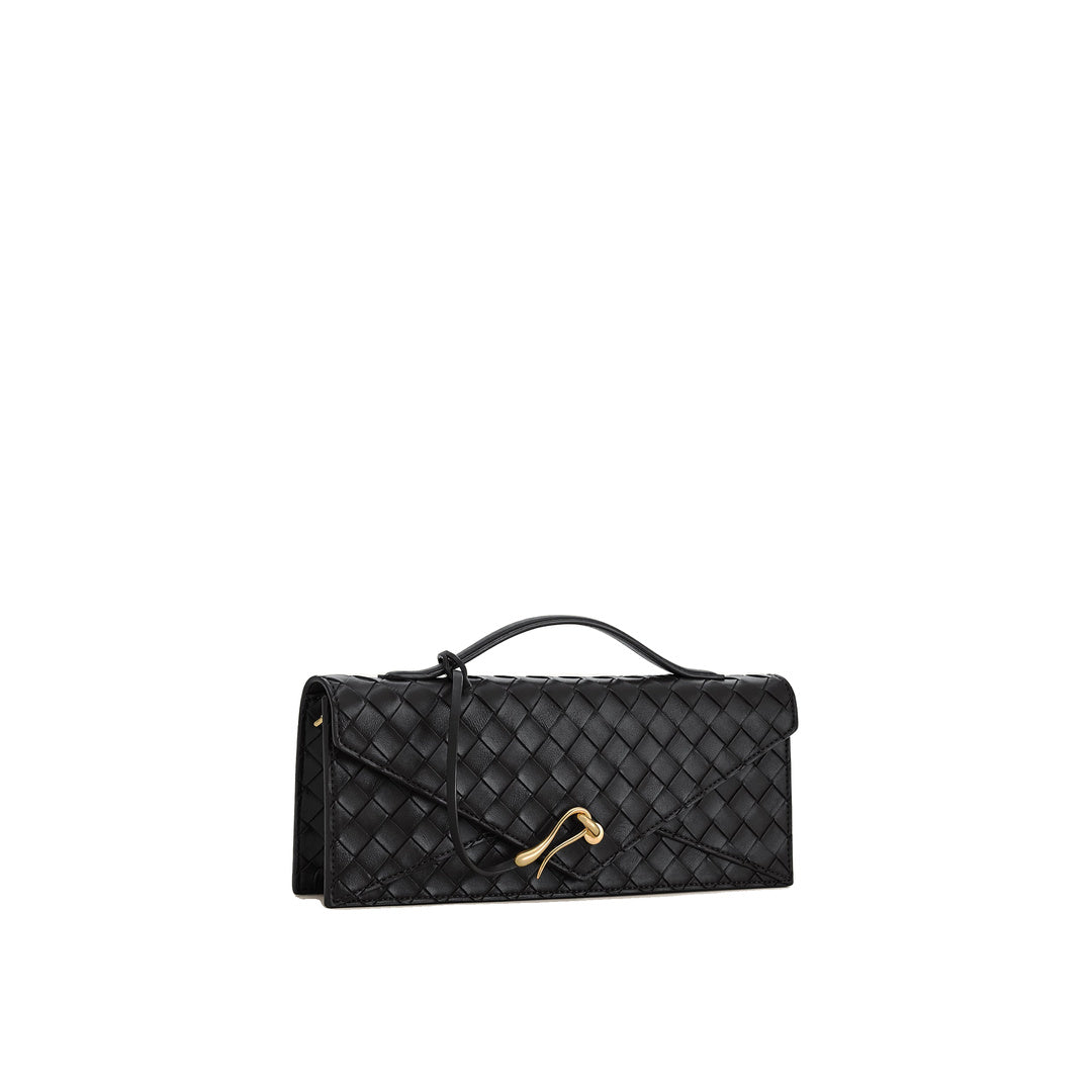 JW PEI Celeste Woven Textured Envelope Top Handle Bag - Black