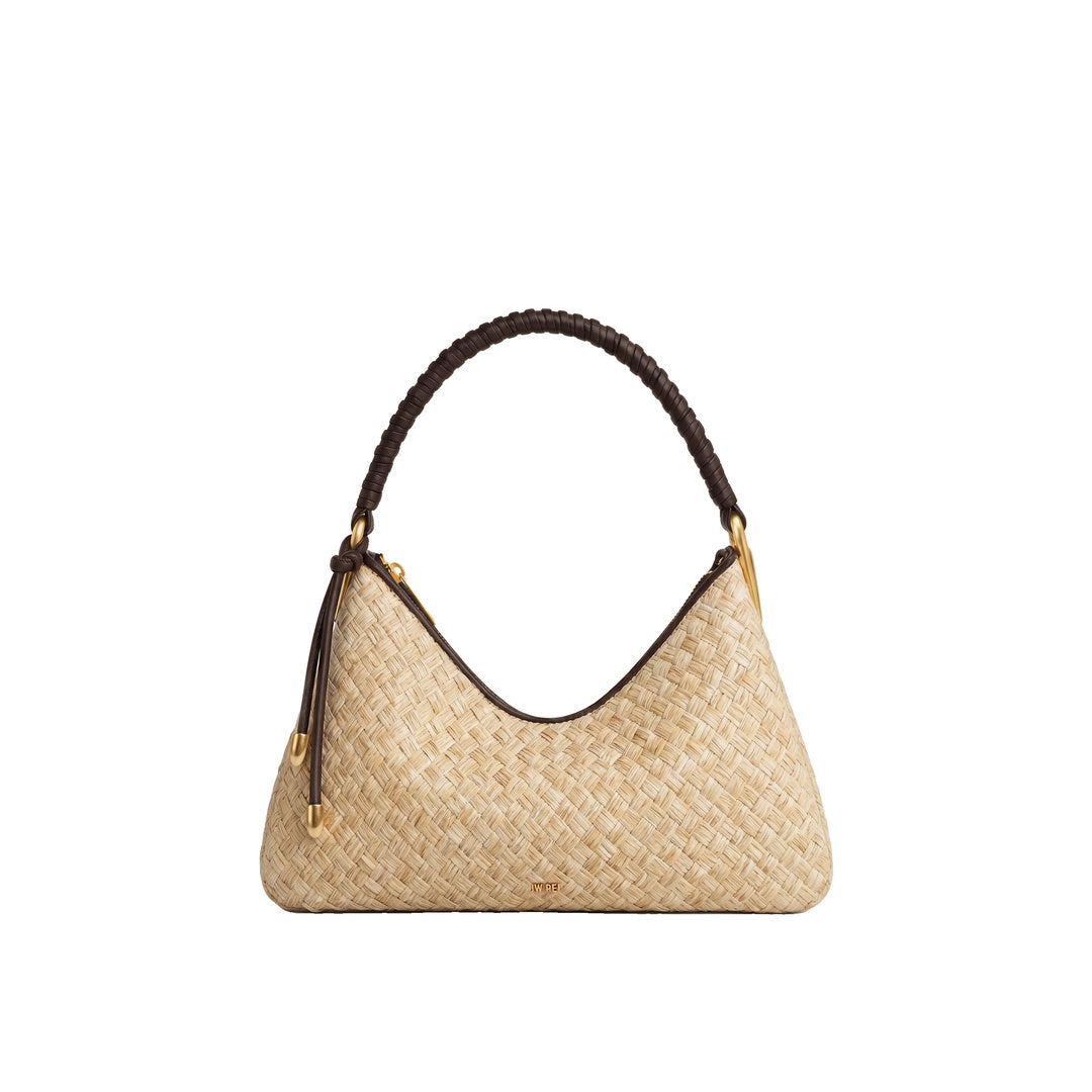 JW PEI Lorena Faux Straw Shoulder Bag - Brown