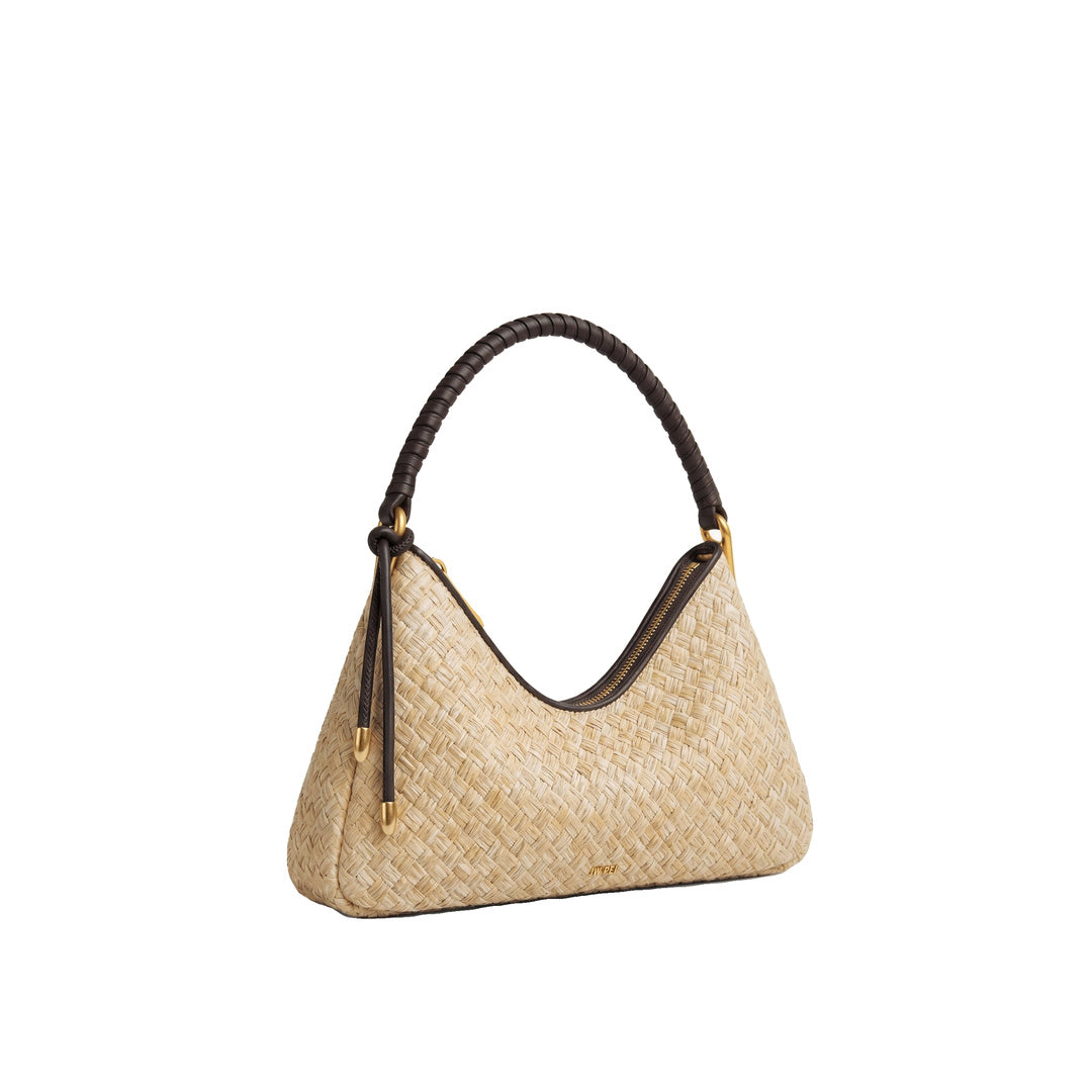 JW PEI Lorena Faux Straw Shoulder Bag - Brown