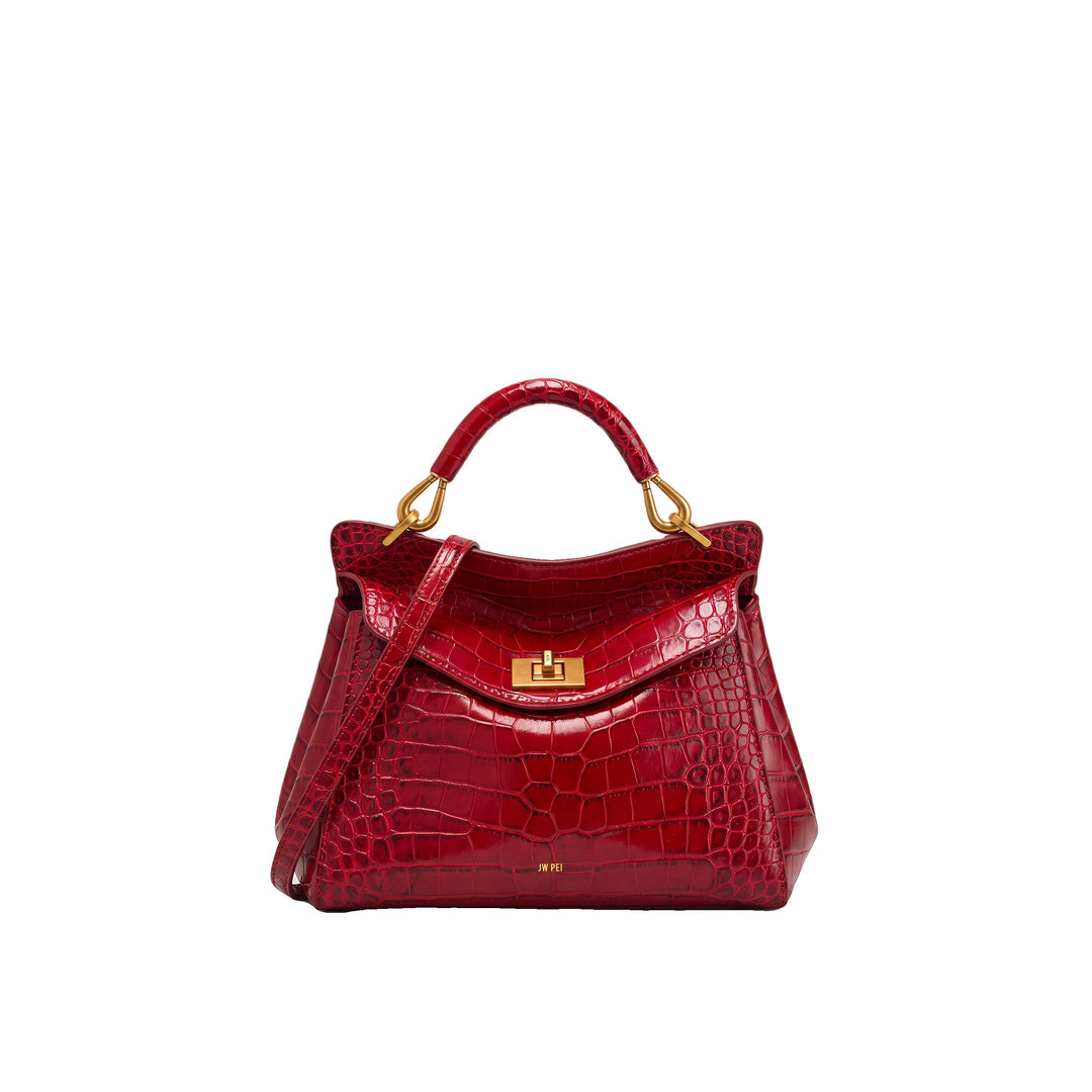 JW PEI Lucia Classic Top Handle Bag - Burgundy Croc