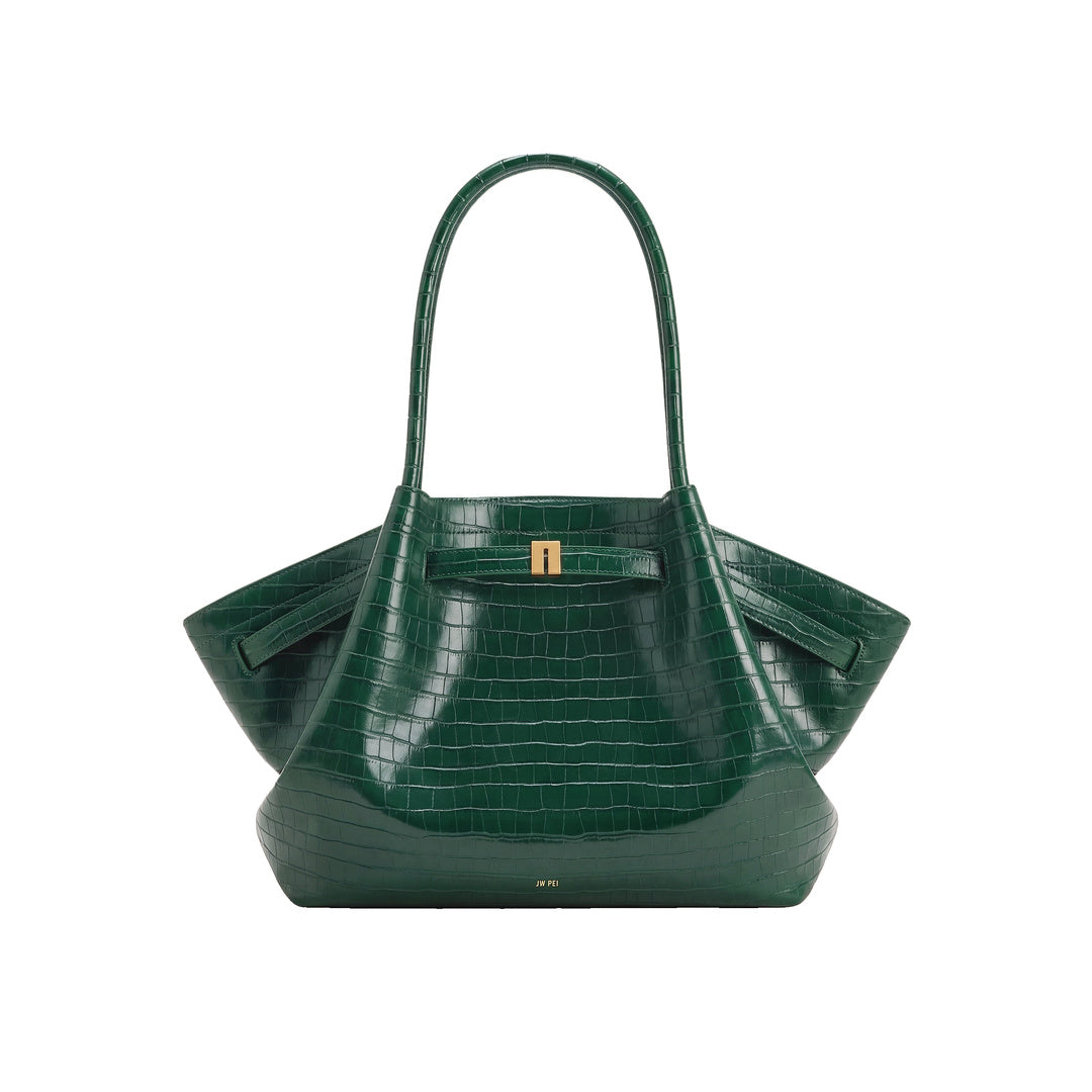 JW PEI Hana Large Tote Bag - Green Croc