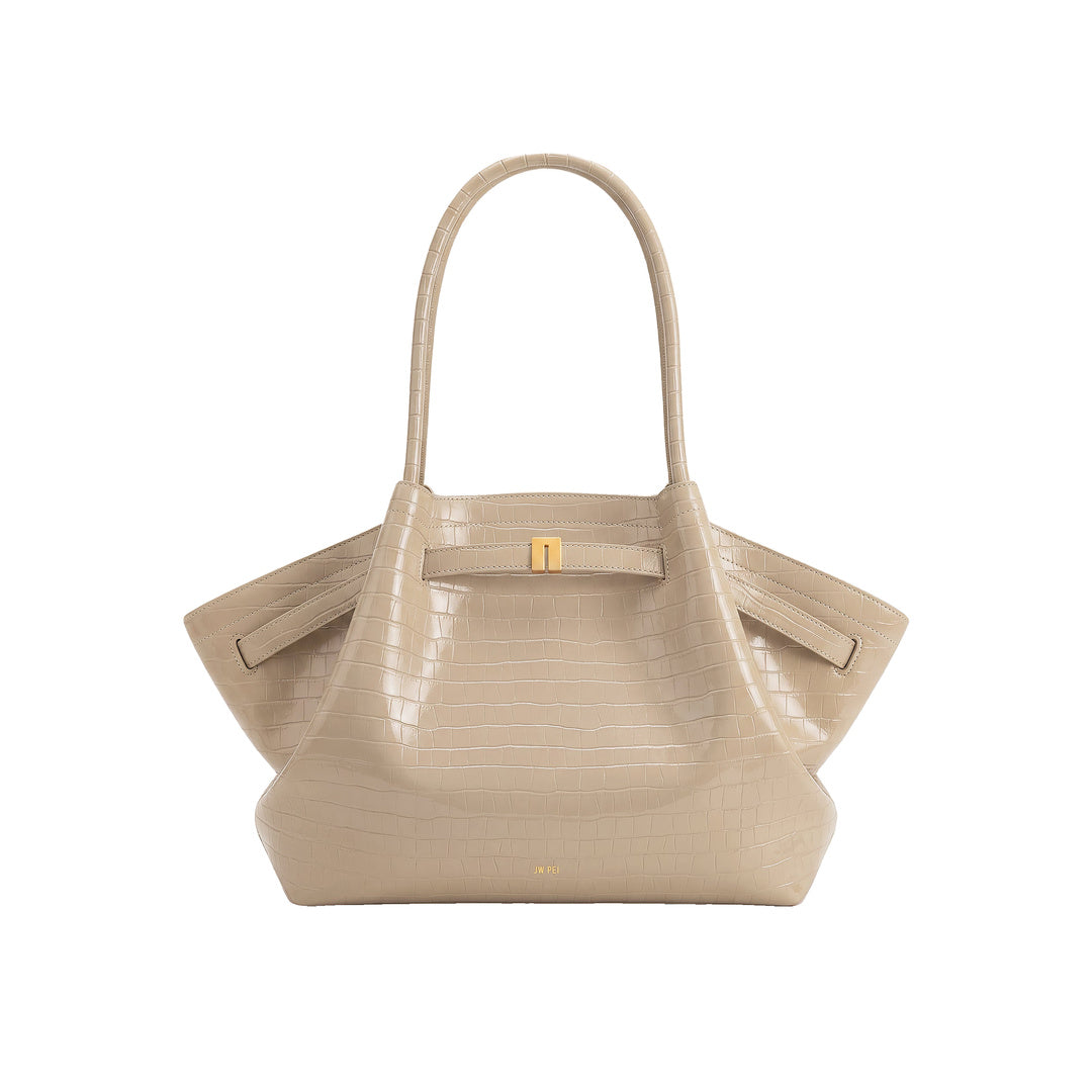 JW PEI Hana Large Tote Bag - Elephant Grey Croc
