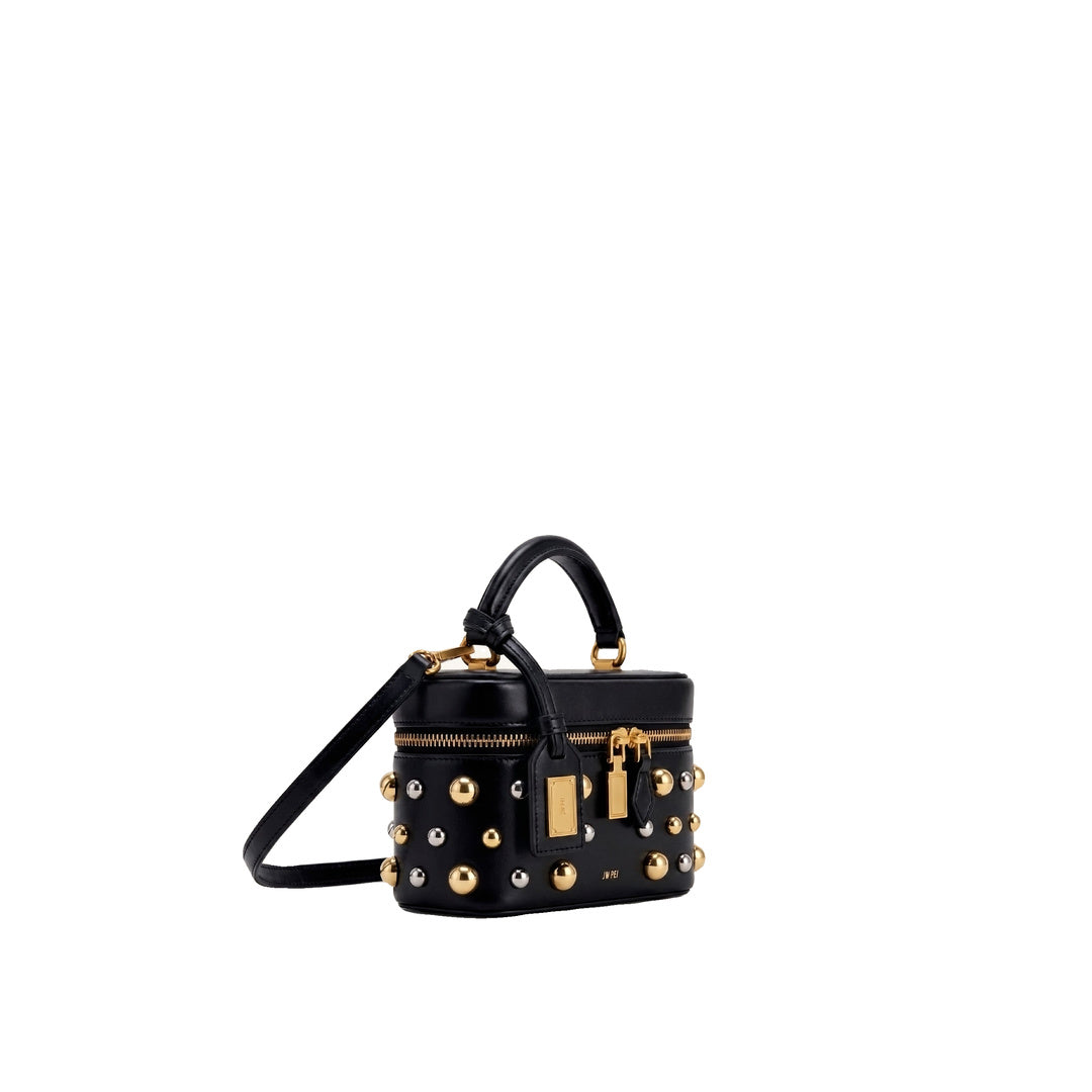 JW PEI Cleo Studded Box Shape Top Handle Bag - Black