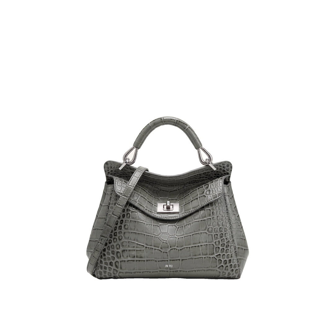 JW PEI Lucia Classic Top Handle Bag - Grey Croc