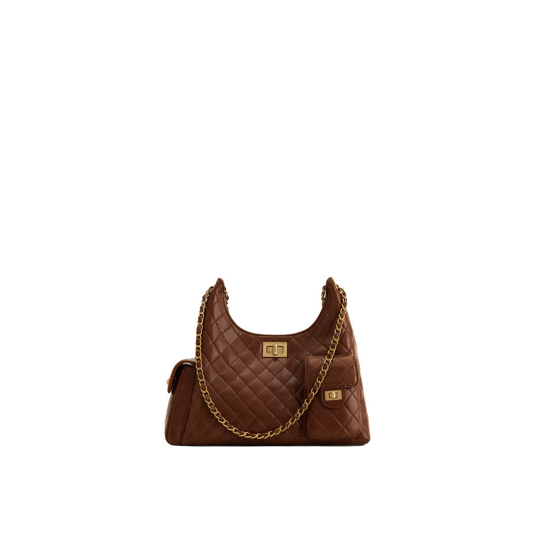 JW PEI Vivian Quilted Chain Shoulder Bag - Brown