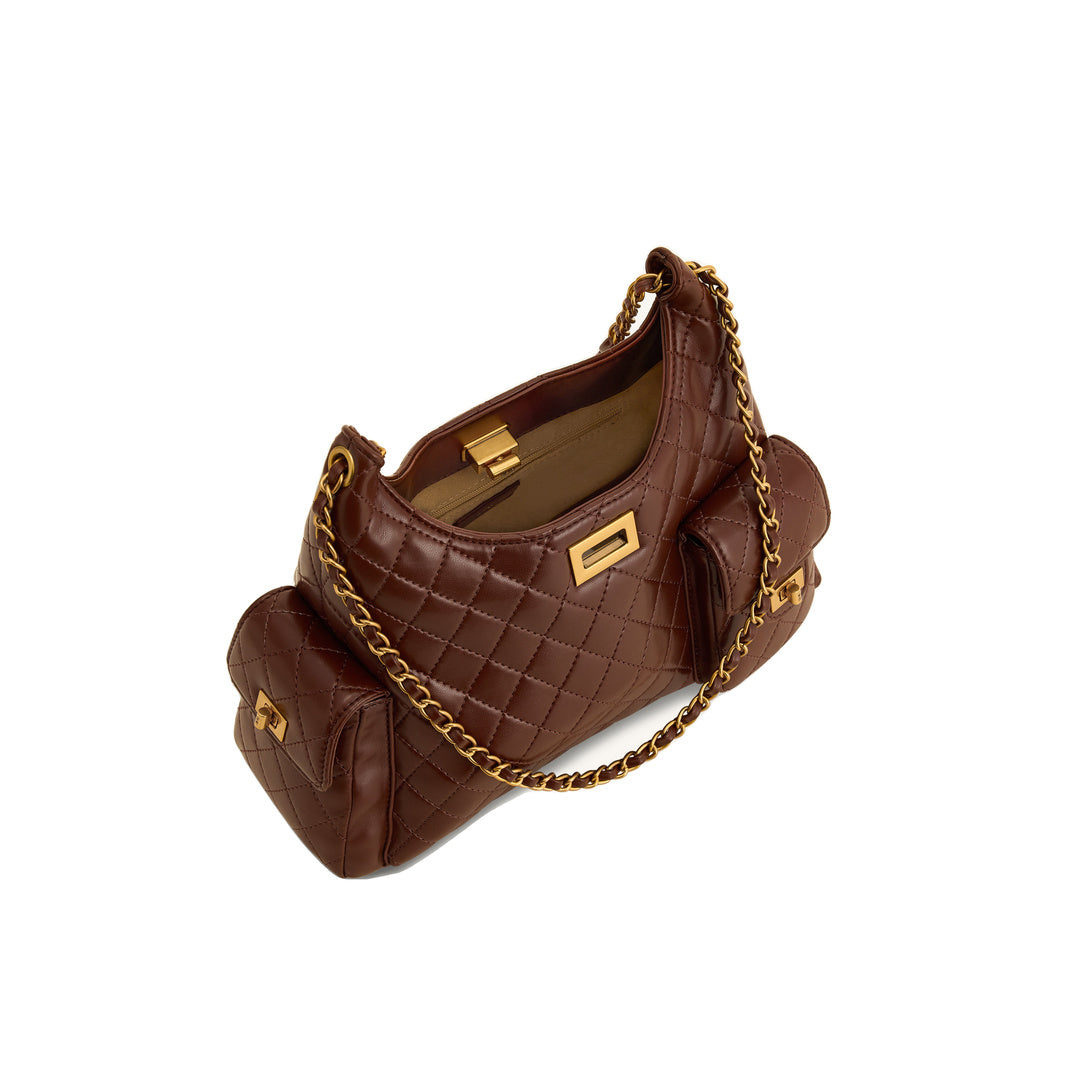 JW PEI Vivian Quilted Chain Shoulder Bag - Brown
