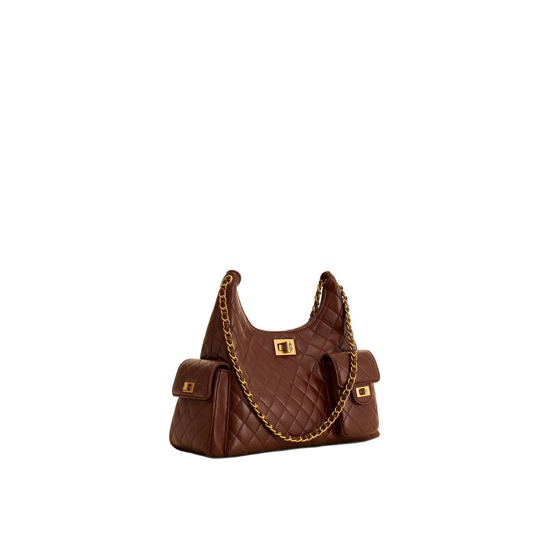 JW PEI Vivian Quilted Chain Shoulder Bag - Brown