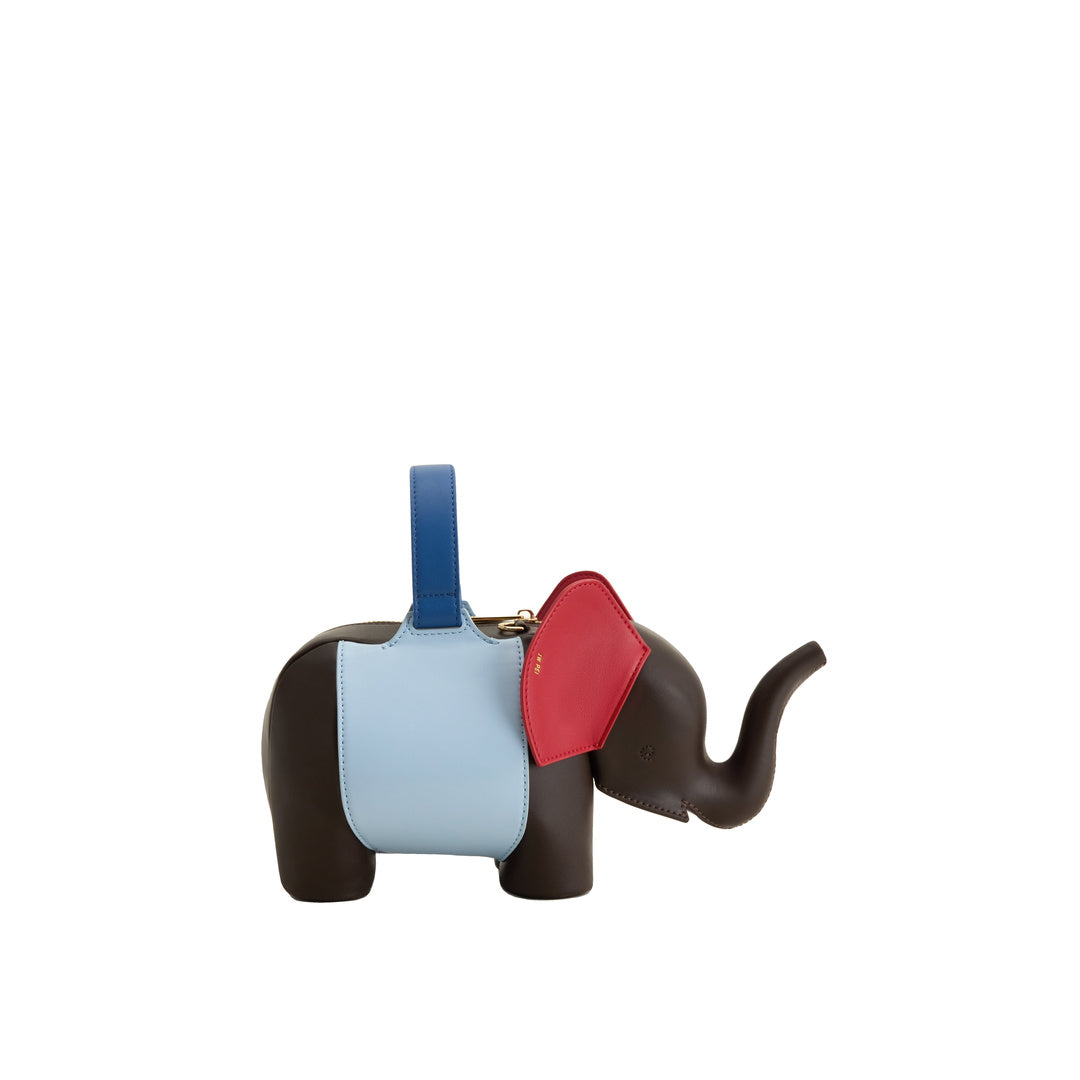 JW PEI Claire Elephant Shaped Handbag - Dark Brown/Blue
