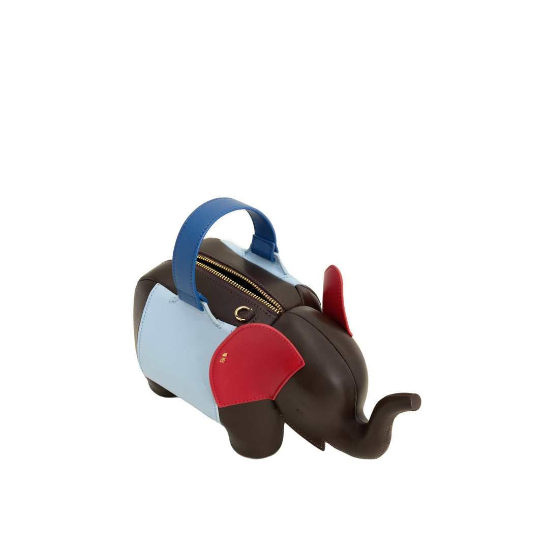 JW PEI Claire Elephant Shaped Handbag - Dark Brown/Blue