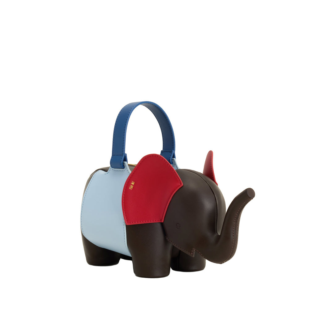 JW PEI Claire Elephant Shaped Handbag - Dark Brown/Blue
