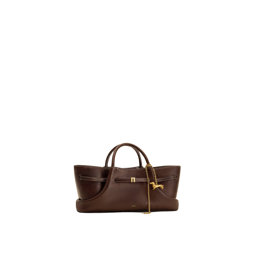 JW PEI Maeve Dachshund Metal Charm Tote Bag - Dark Brown