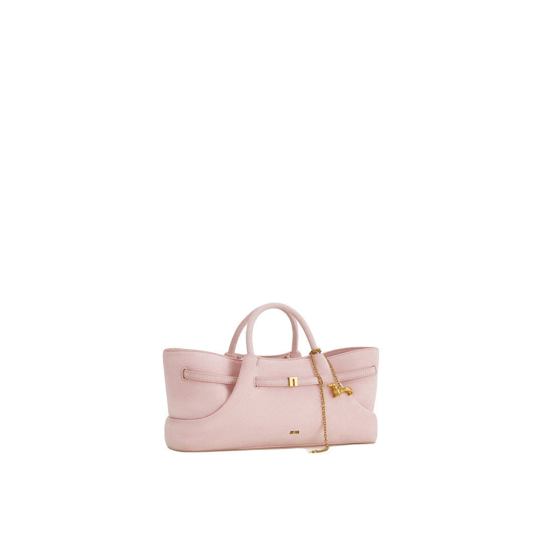 JW PEI Maeve Dachshund Metal Charm Faux Suede Tote Bag - Pink