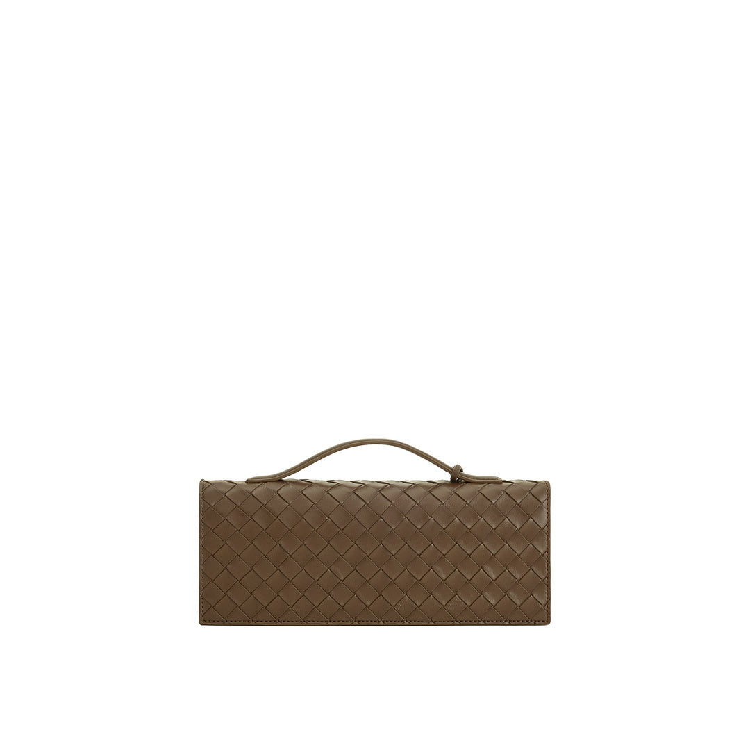 JW PEI Celeste Woven Textured Envelope Top Handle Bag - Mocha Brown