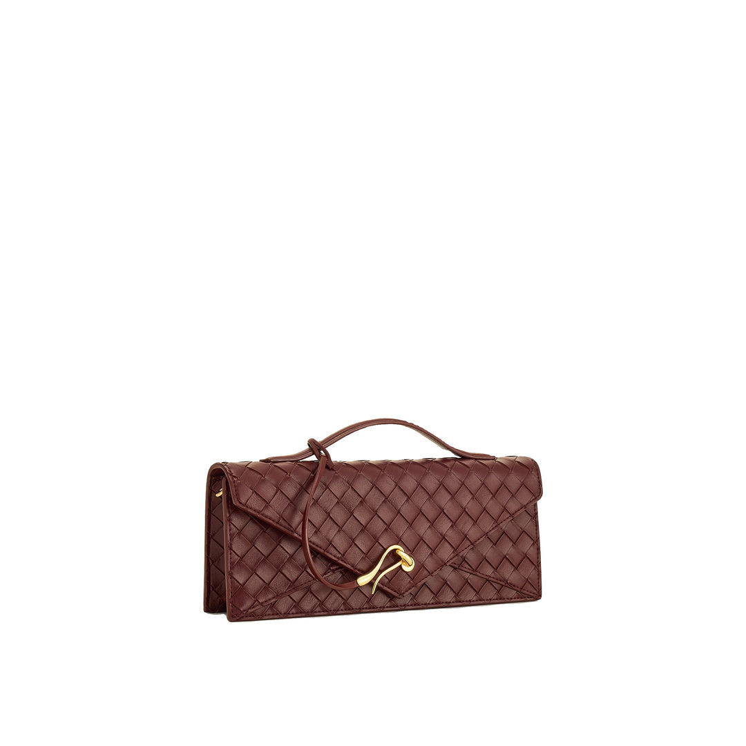 JW PEI Celeste Woven Textured Envelope Top Handle Bag - Burgundy