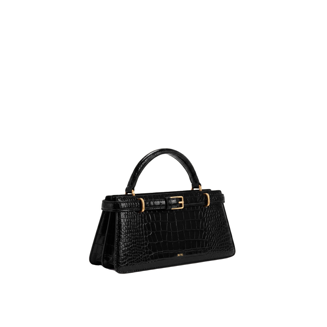 JW PEI Elena Classic Top Handle Bag - Black Croc