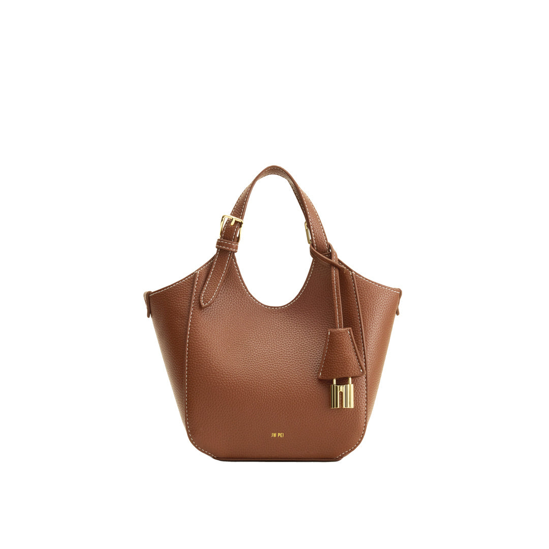 JW PEI Ines Padlock Tote Bag - Chocolate Brown