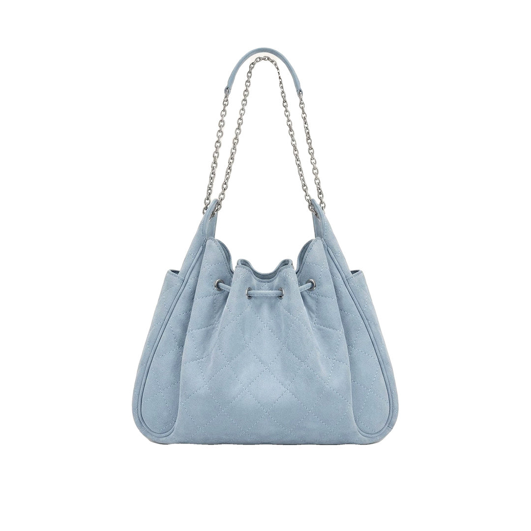 JW PEI Rowan Faux Suede Quilted Chain Bucket Bag - Blue