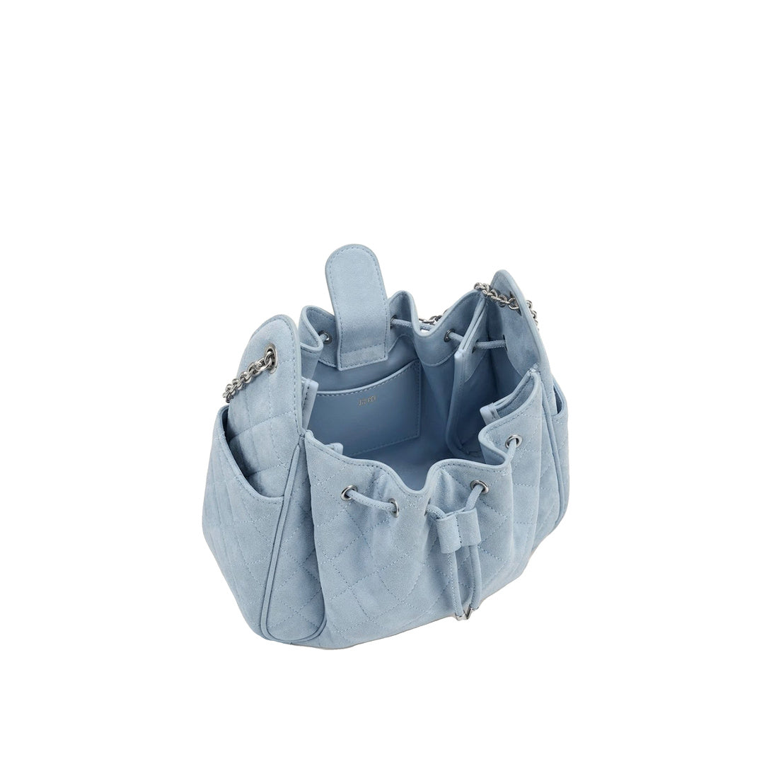 JW PEI Rowan Faux Suede Quilted Chain Bucket Bag - Blue