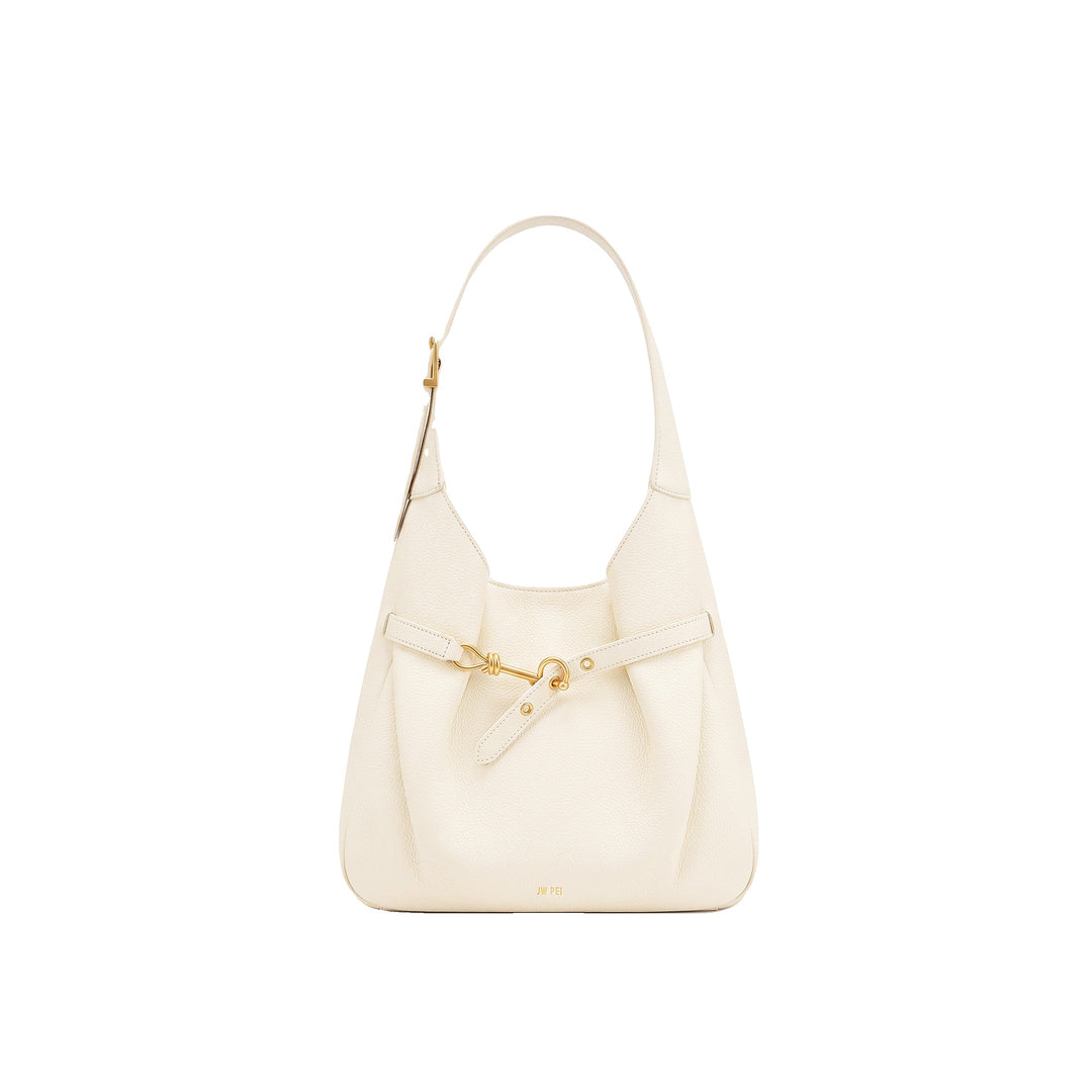 JW PEI Alina Pebbled Hobo Bag - White