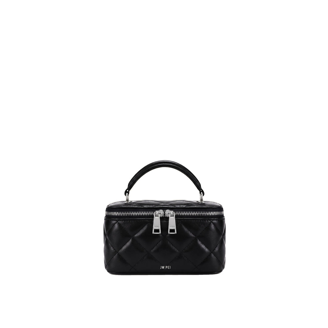 JW PEI Vivienne Quilted Vanity Top Handle Bag - Black