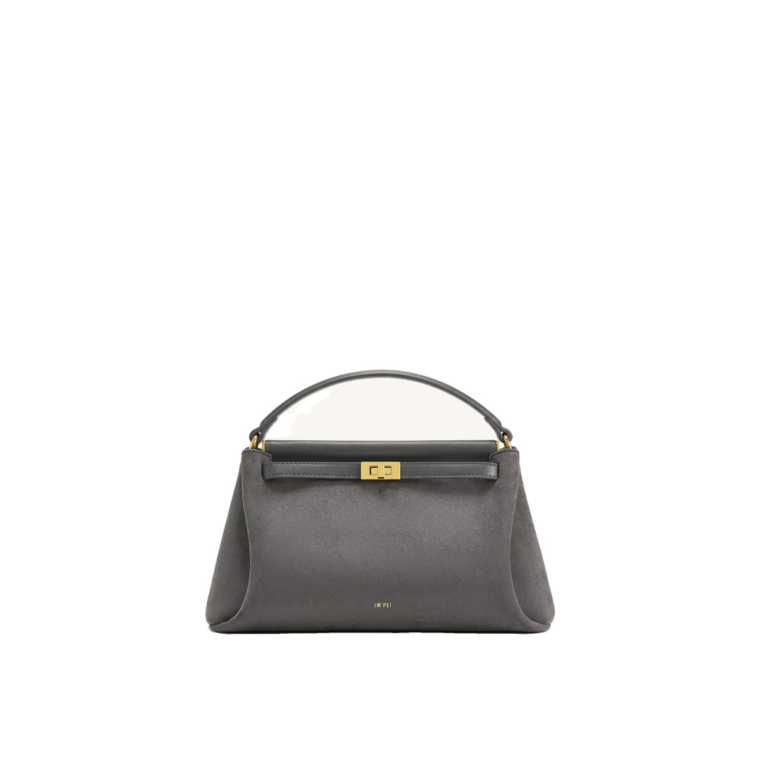 JW PEI Carmen Faux Suede Top Handle Bag - Dark Gray