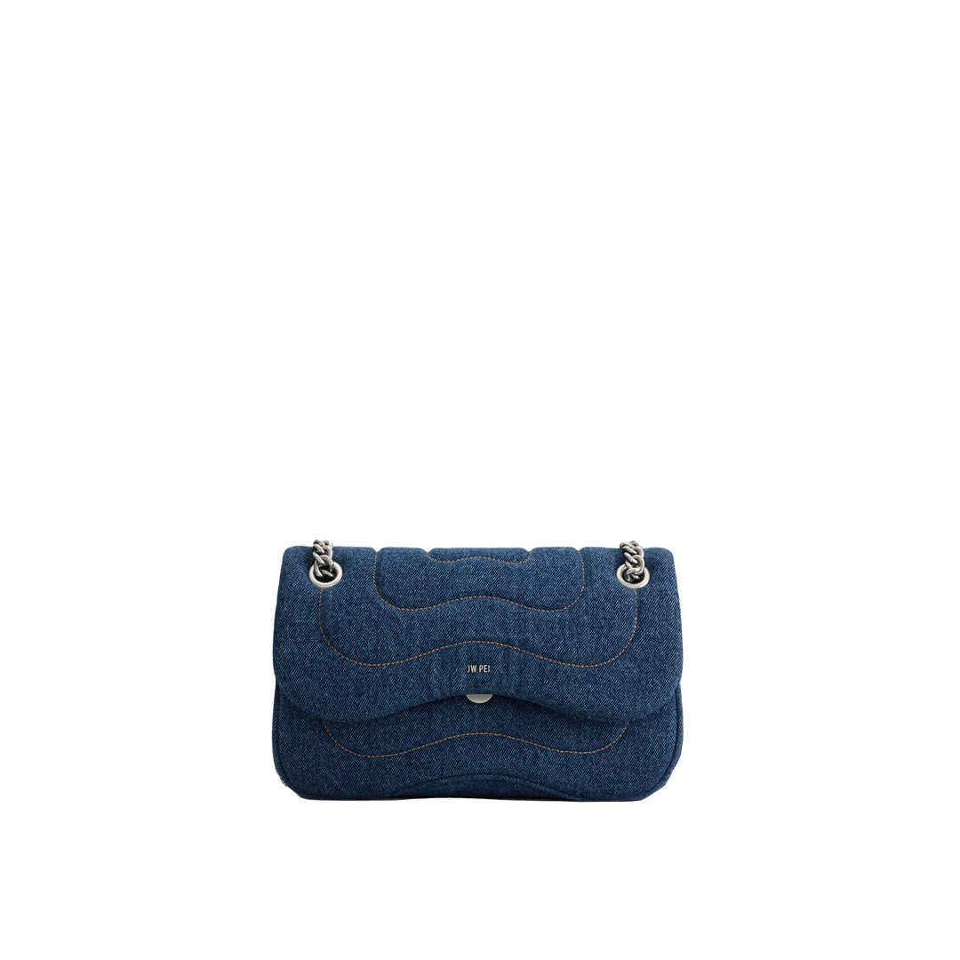 JW PEI Tina Quilted Chain Crossbody - Blue Denim