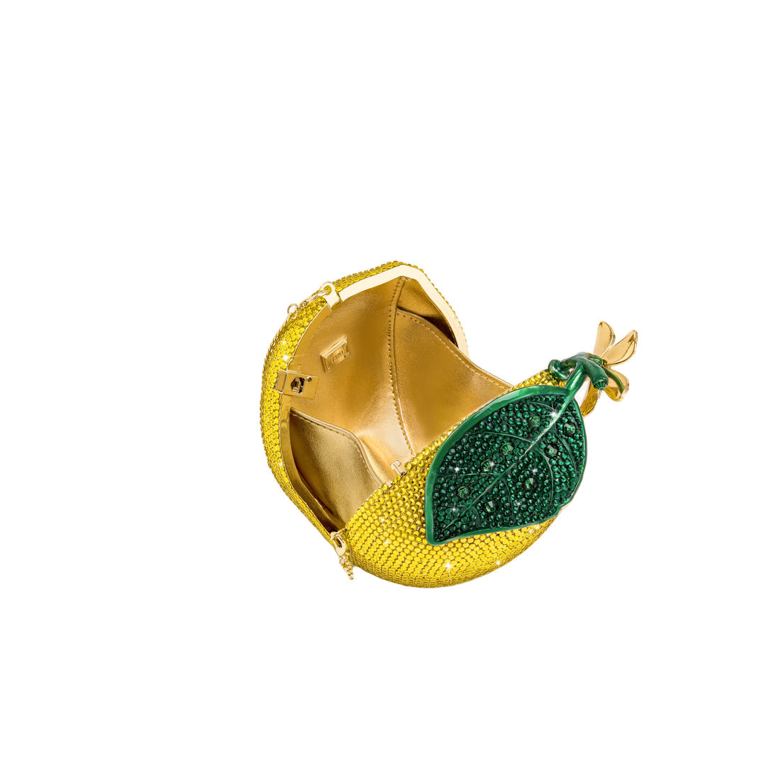 JW PEI Lemon-Inspired Rhinestone Clutch - Yellow