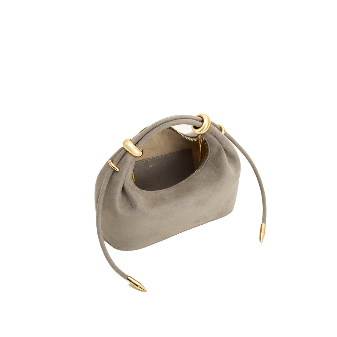 JW PEI Ellie Faux Suede Metal Ring Embellished Top Handle Bag - Grey