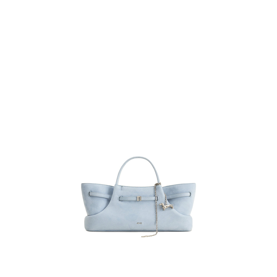 JW PEI Maeve Dachshund Metal Charm Faux Suede Tote Bag - Blue