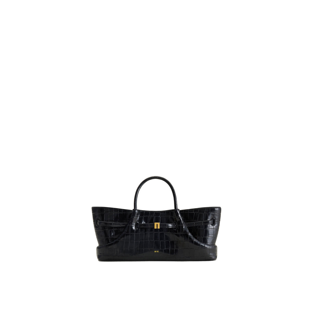 JW PEI Maeve Dachshund Metal Charm Tote Bag - Black Croc