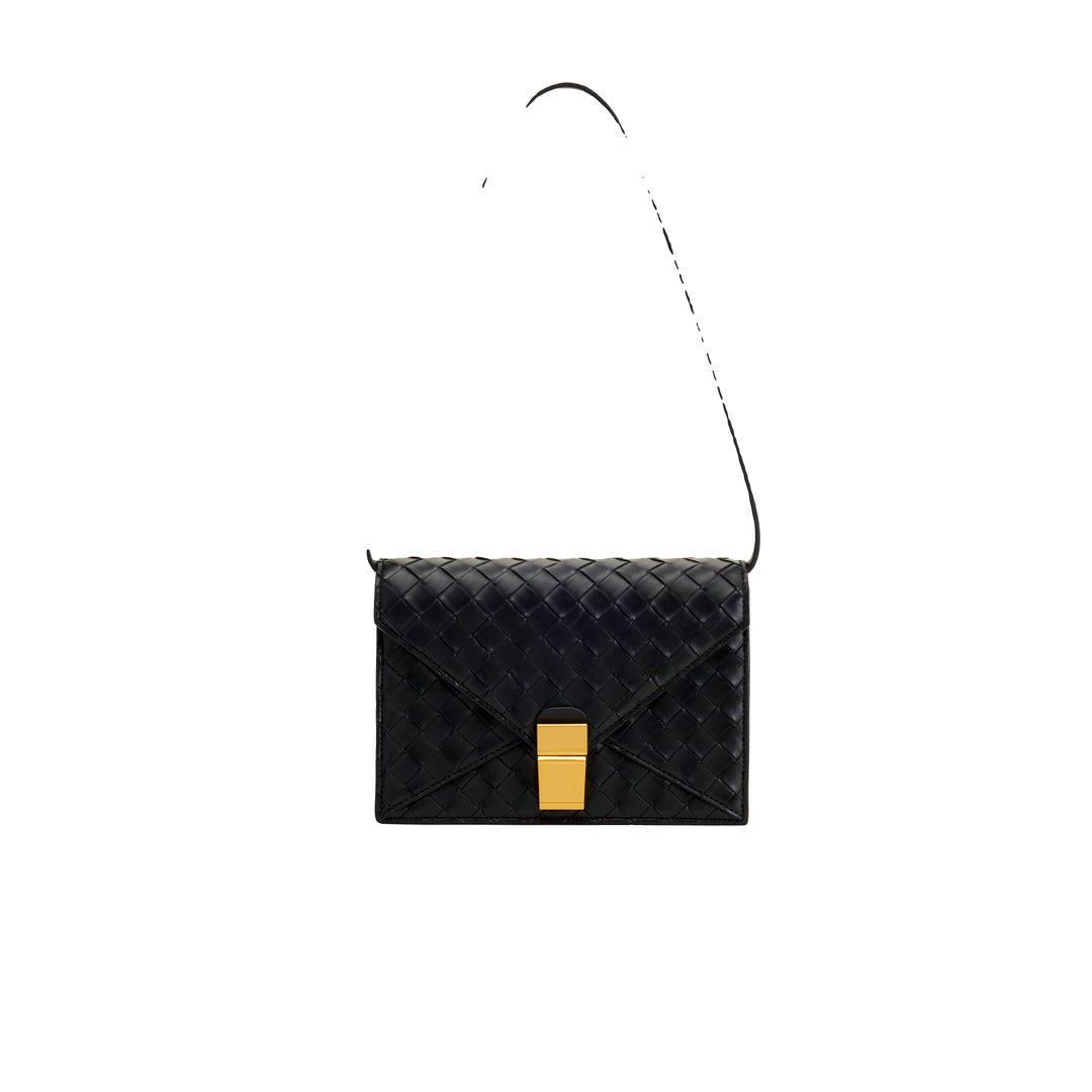 JW PEI Clio Woven Textured Envelope Crossbody Bag - Black