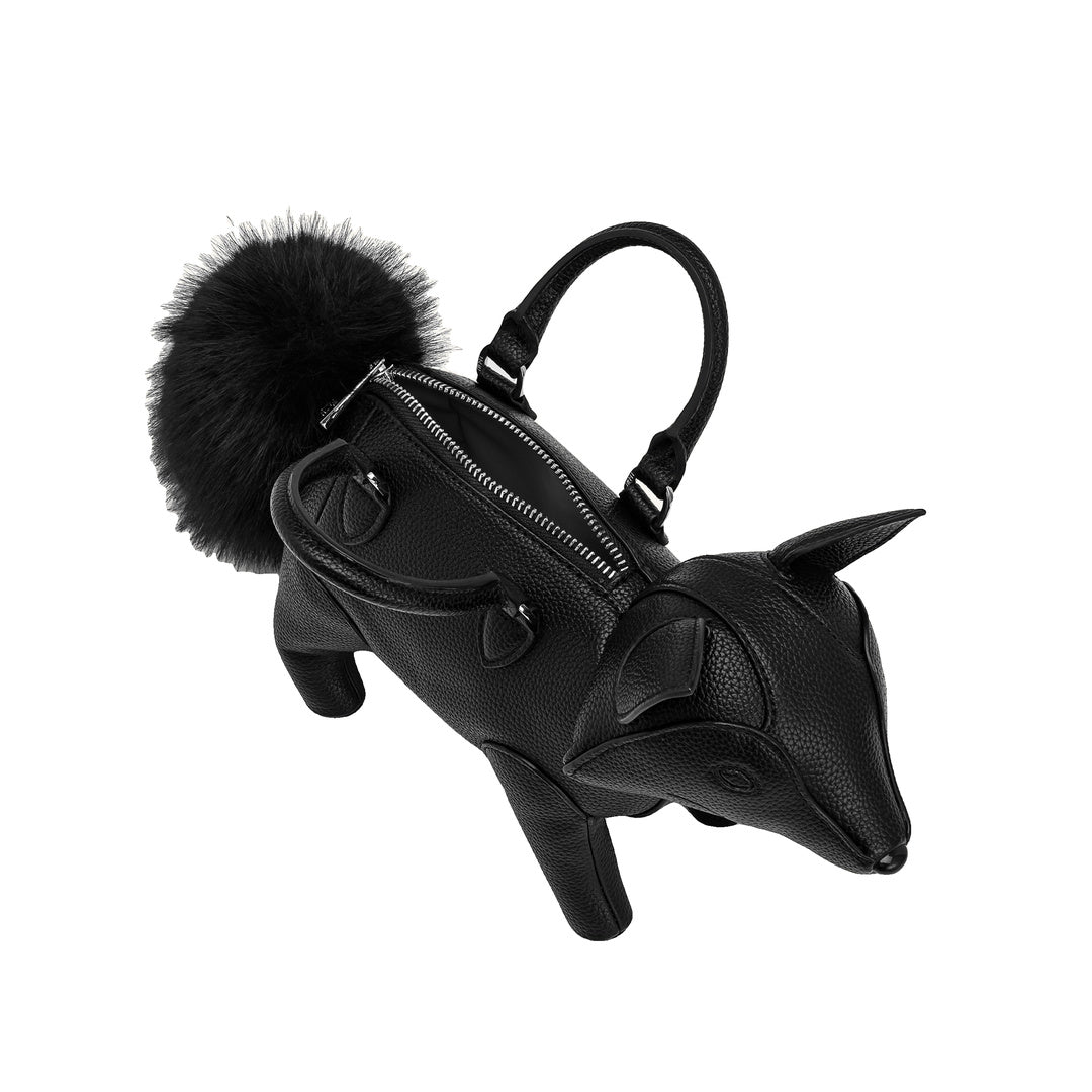 JW PEI Kai Fox Shaped Top Handle Bag - Black