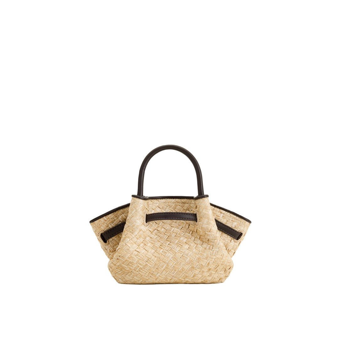 JW PEI Hana Mini Faux Straw Tote Bag - Brown