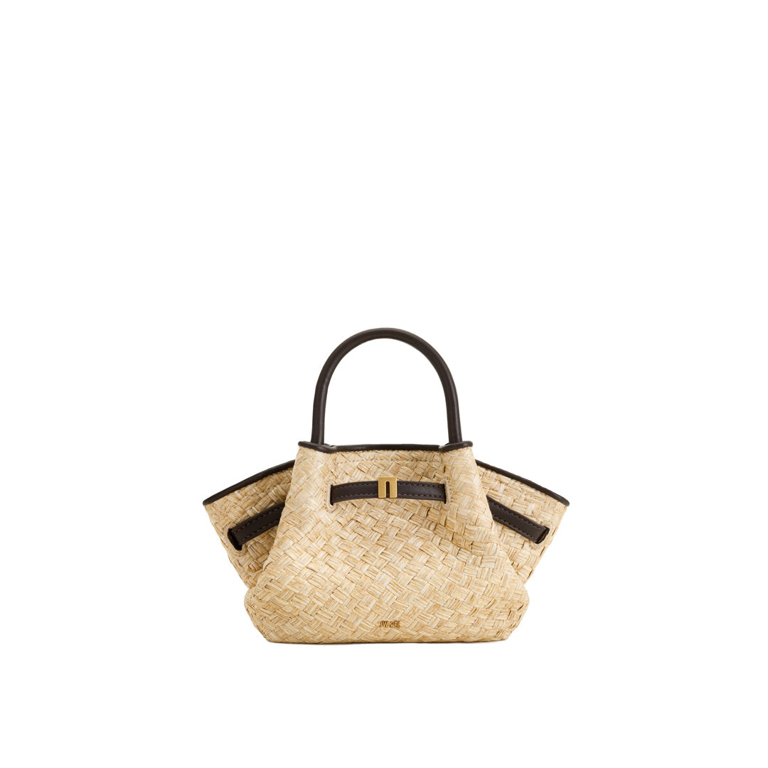 JW PEI Hana Mini Faux Straw Tote Bag - Brown