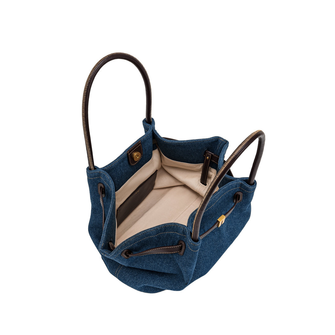 JW PEI Hana Medium Denim Tote Bag - Blue Denim
